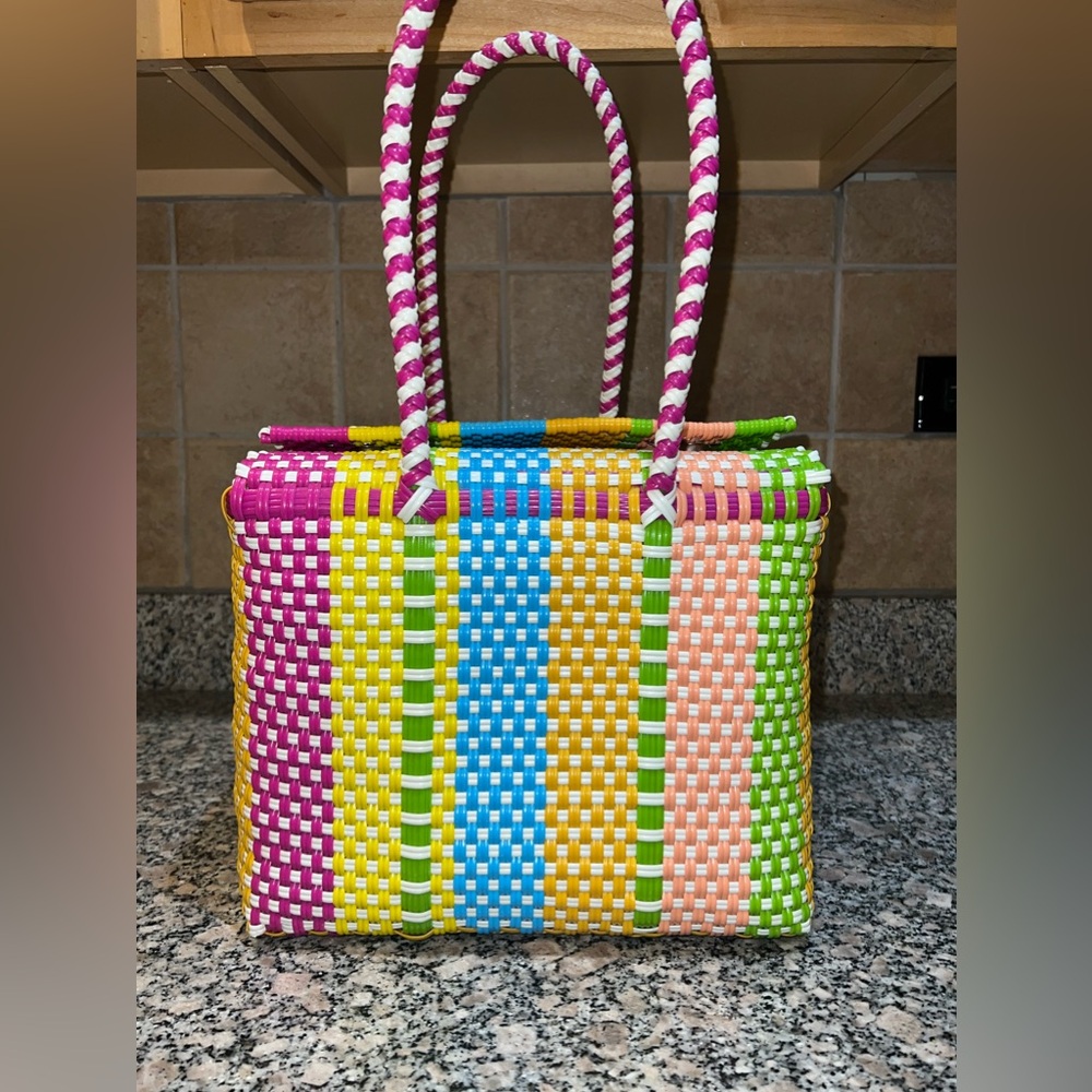 Handwoven basket bag